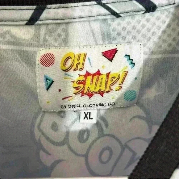 OH SNAP! Drill Clothing Co Men’s Shirt Pop Comic Art Pattern Retro 80’s/90’s XL - Picture 4 of 5